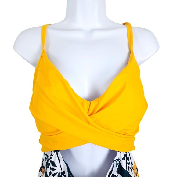 Womens 2XL Floral Print Backless Swimdress Tummy Control Beach Pool Sexy - Picture 6 of 11